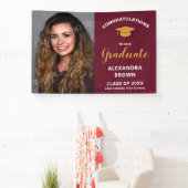 Foto Afstudeeraankondiging Burgundy Spandoek (Insitu)