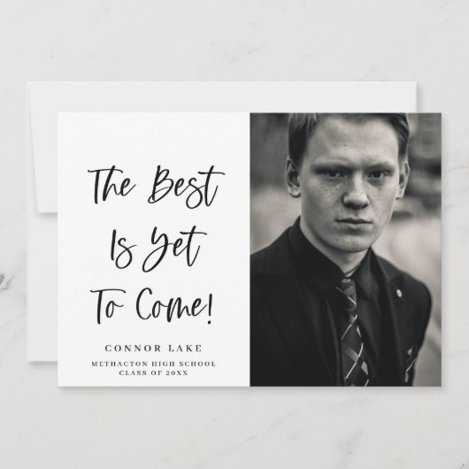 Foto Afstudeeraankondiging Het beste komt nog Aankondiging (Voorkant)