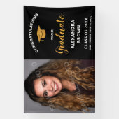Foto afstudeeraankondiging Zwart Spandoek (Verticaal)