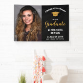 Foto afstudeeraankondiging Zwart Spandoek (Insitu)