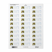 Foto afstudeeradreslabels blauwe strik etiket (Full Sheet)