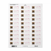 Foto afstudeeradreslabels roze strik etiket (Full Sheet)