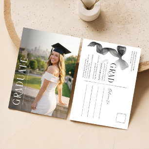 Foto Afstudeerboog Zwart-Wit Aankondiging Briefkaart