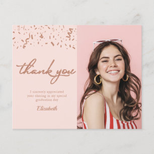Foto Afstudeercadeau Roze Goud Budget Bedankkaart