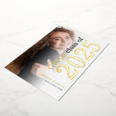 Foto Afstudeerder 2025 Gold Real Folie Folie Uitnodiging (Gedraaid)