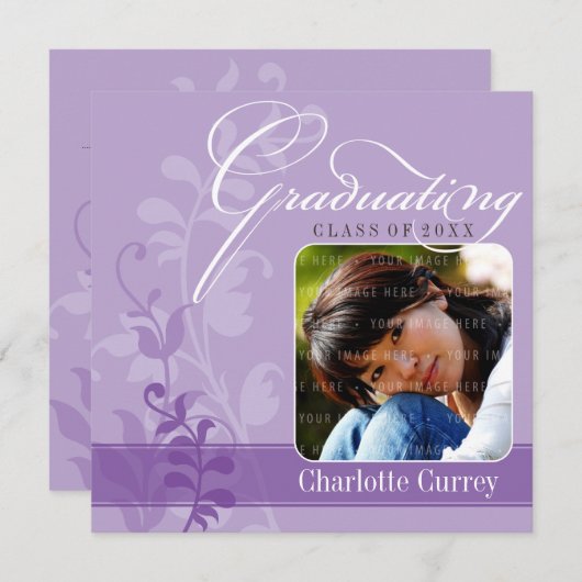 FOTO AFSTUDEERDER AANKONDIGING Elegant paarse (Voorkant / Achterkant)