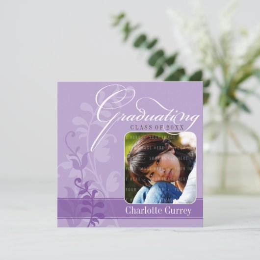 FOTO AFSTUDEERDER AANKONDIGING Elegant paarse (Staand voorkant)