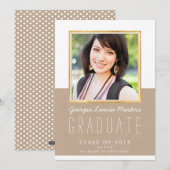 FOTO AFSTUDEERDER ANNOCEMENT cool luxe lijst kraft Kaart (Voorkant / Achterkant)