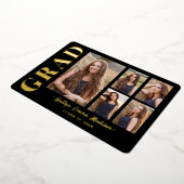 Foto Afstudeerder Collage Black & Gold Foil Kaart (Gedraaid)
