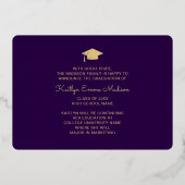 Foto Afstudeerder Collage Paars & Gold Foil Kaart (Achterkant)