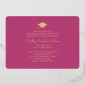 Foto Afstudeerder Collage Pink & Gold Foil Kaart (Achterkant)