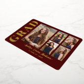 Foto Afstudeerder Collage Red & Gold Foil Kaart (Gedraaid)