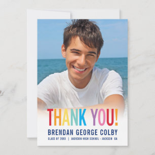 FOTO AFSTUDEERDER DANK U vet bloktype kleurrijk Kaart