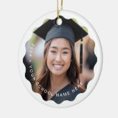 Foto afstudeerder jaarnaam of school afstuderen aa keramisch ornament (Links)