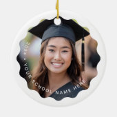 Foto afstudeerder jaarnaam of school afstuderen aa keramisch ornament (Achterkant)