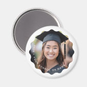 Foto afstudeerder jaarnaam school afstuderen golve magneet (Voorkant / Achterkant)