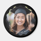 Foto afstudeerder jaarnaam school afstuderen golve magneet (Voorkant)