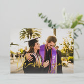 Foto Afstudeerder Pet & Chalkboard H Folie Harteli Uitnodiging (Staand Voorkant)