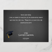 Foto Afstudeerder Pet & Chalkboard H Folie Harteli Uitnodiging (Achterkant)