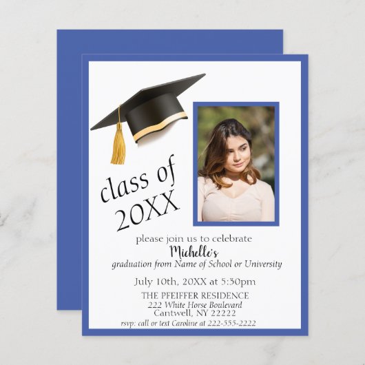 Foto Afstudeerder Pet Graduation Party Invitation  (Voorkant / Achterkant)