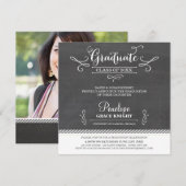 FOTO AFSTUDEERDER UITNODIGEN vierkante grillige kr Kaart (Voorkant / Achterkant)