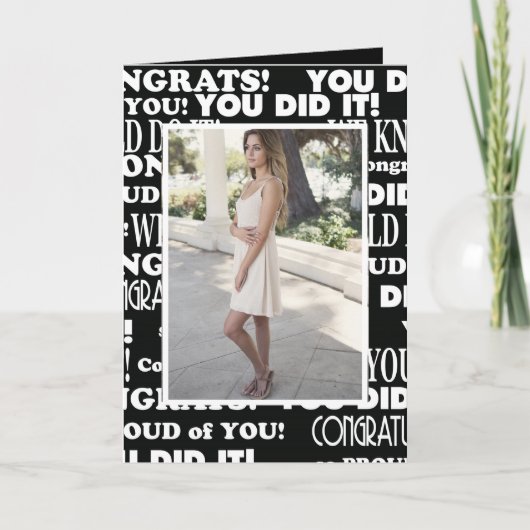 Foto afstudeerder zwart-wit kaart (Voorkant)