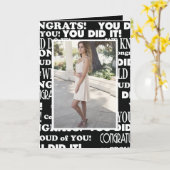 Foto afstudeerder zwart-wit kaart (Gele Bloem)