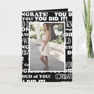 Foto afstudeerder zwart-wit kaart