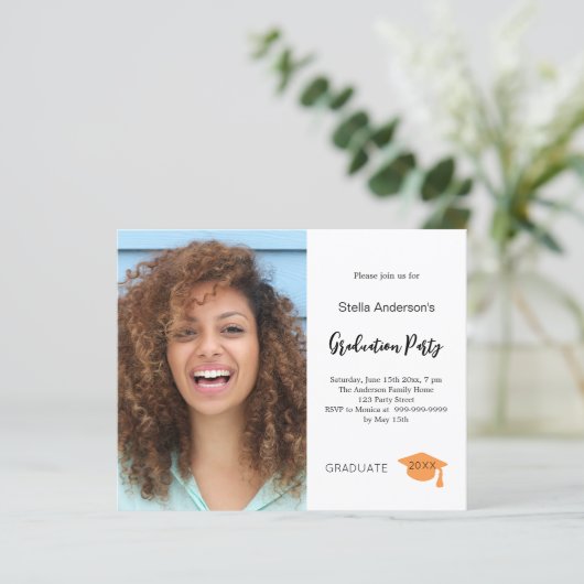 Foto afstudeerfeest 2025 uitnodiging (Staand voorkant)