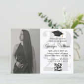 foto afstudeerfeest 2026 party qr code minimaal kaart (Staand voorkant)