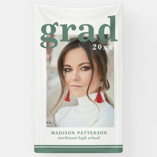 Foto afstudeerfeest Elegante moderne script banner (Verticaal)