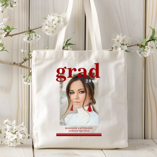 Foto afstudeerfeest Elegante moderne script Tote Bag