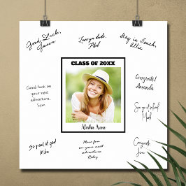 Foto afstudeerfeest handtekening bericht poster