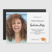 Foto afstudeerfeest magnetische uitnodiging (Voorkant / Achterkant)