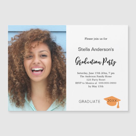 Foto afstudeerfeest magnetische uitnodiging (Voorkant)
