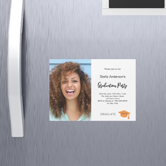 Foto afstudeerfeest magnetische uitnodiging