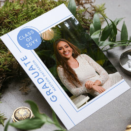 Foto afstudeerfeest Modern Script Blauw