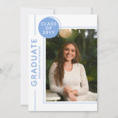 Foto afstudeerfeest Modern Script Blauw (Voorkant)