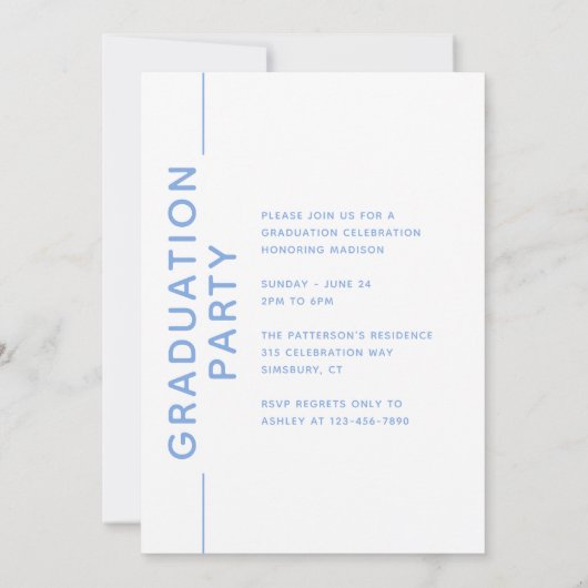 Foto afstudeerfeest Modern Script Blauw (Achterkant)