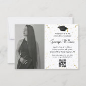 foto afstudeerfeest qr-code confetti minimaal kaart (Voorkant)