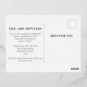 Foto afstudeerfeest uitnodiging briefkaart (Achterkant)