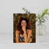 Foto afstudeerfeest uitnodiging briefkaart (Staand Voorkant)