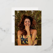 Foto afstudeerfeest uitnodiging briefkaart (Voorkant / Achterkant)