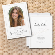 Foto afstudeerfeest uitnodiging | Elegant Schrift