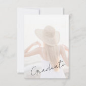Foto afstudeeruitnodiging met script typografie kaart (Voorkant)