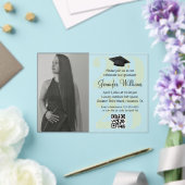 Foto afstuderen 2025 Partij QR Code Groen Script Acryl Uitnodigingen (Insitu (Huwelijk))