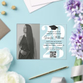 Foto afstuderen 2025 Party QR Code Wit Script Acryl Uitnodigingen (Insitu (Huwelijk))