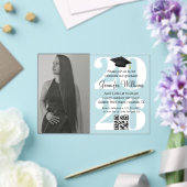 Foto afstuderen 2025 Party QR Code Wit Script Acryl Uitnodigingen (Insitu (Huwelijk))