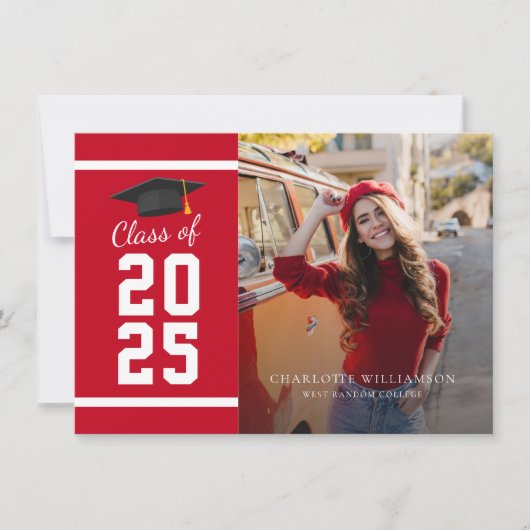 Foto Afstuderen 2025 Rood Wit Afstudeerder (Voorkant)