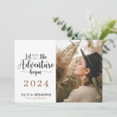 Foto Afstuderen Aankondiging | Avontuur begint (Staand voorkant)